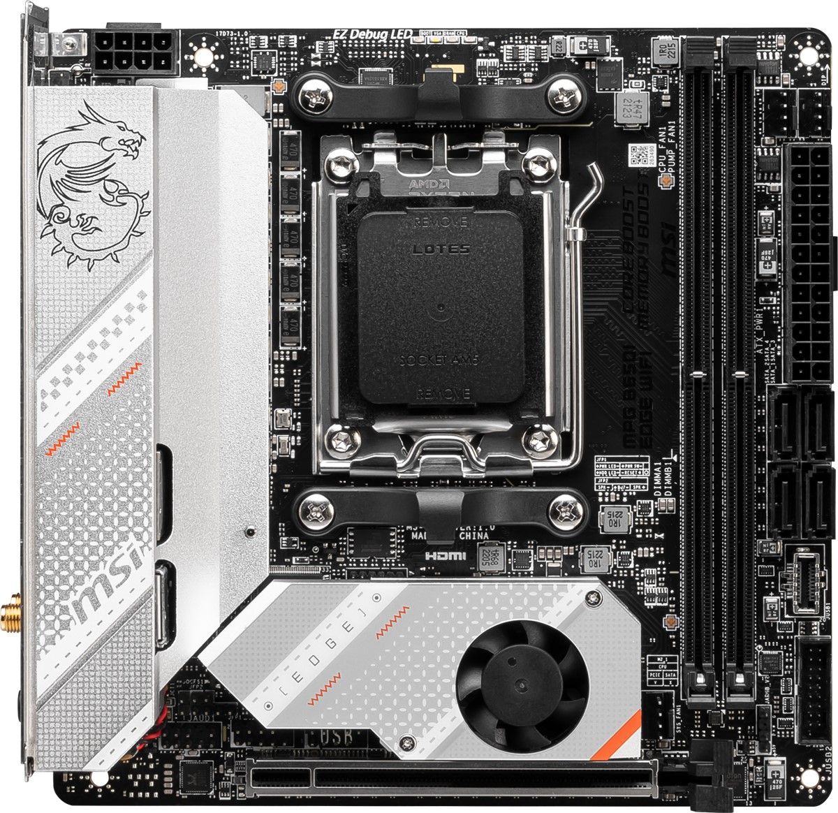 MSI MPG B650I EDGE WIFI AM5 DDR5 7200MHZ(OC) HDMI M.2 USB3.2 2.5G LAN WIFI 6E MİNİ-ITX