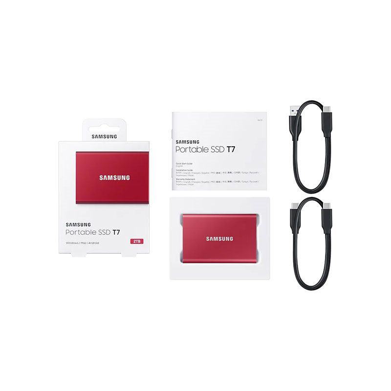 MU-PC2T0R-WW SAMSUNG T7 2TB RED SSD HARICI HARDDISK