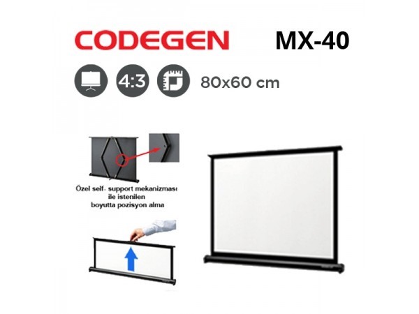 CODEGEN MX-40 81X61 CM MASAUSTU PROJEKSIYON PERDESI