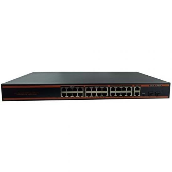 NOVA ND1P2422LG 24 PORT POE+ 10-100 MBPS 2 PORT 10-100-1000 MBPS UPLINK  2 PORT SFP SWITCH 300W