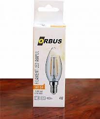 ORBUS ORB-BC3 MUM 4W E14 SEFFAF DEKORATIF LED AMPUL 400 LM RA80 220-240V-50HZ