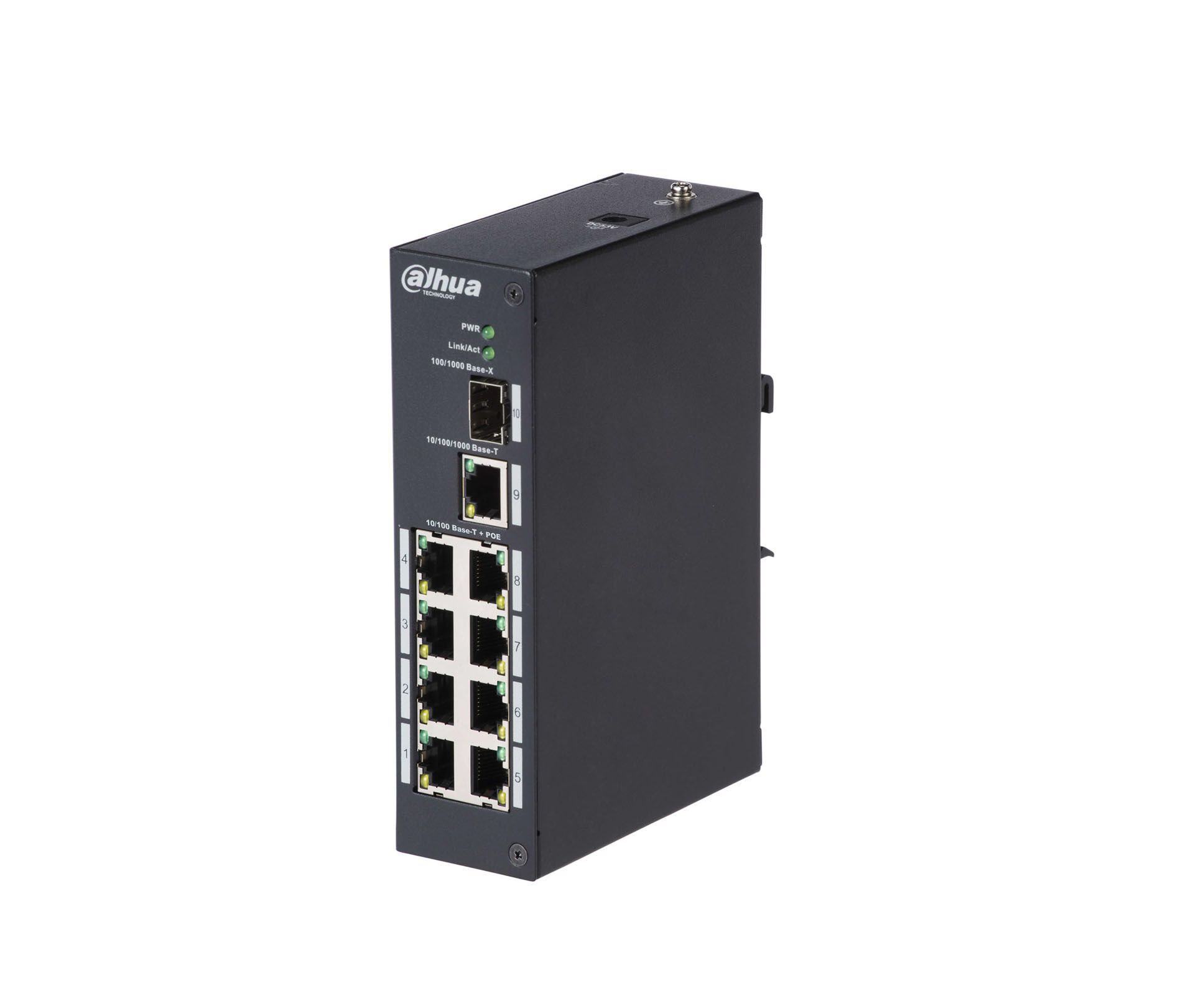 DAHUA PFS3110-8ET-96 8 PORT POE YONETILEMEZ SWITCH 8FE POE + 1GE + 1GE SF