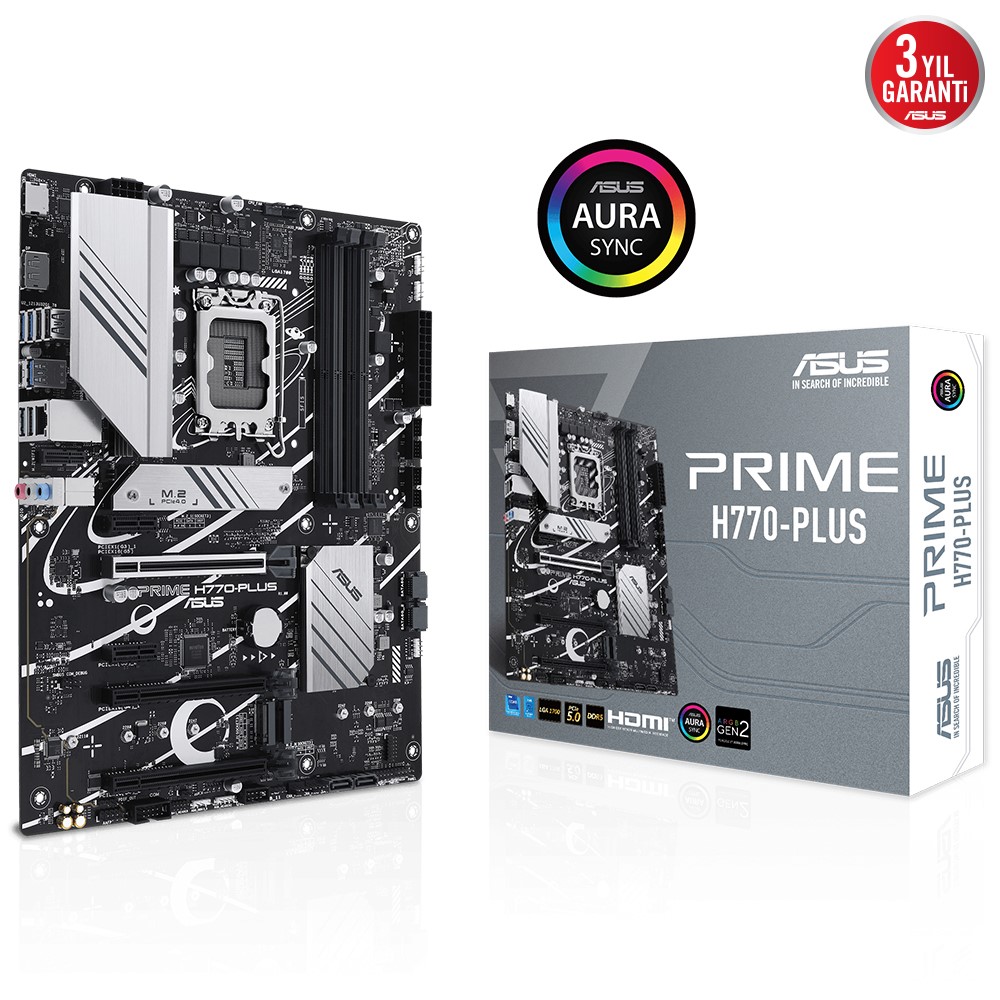 ASUS PRIME H770-PLUS DDR5 7200MHZ 1XHDMI 1XDP 3XM.2 USB 3.2 ATX 1700P (13. VE 12.NESIL ISLEMCI UYUMLU)