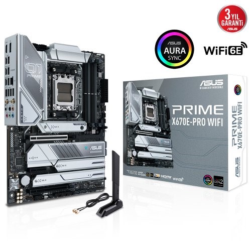 ASUS PRIME X670E-PRO WIFI AM5 DDR5 SES GLAN DP/HDMI SATA3 US...