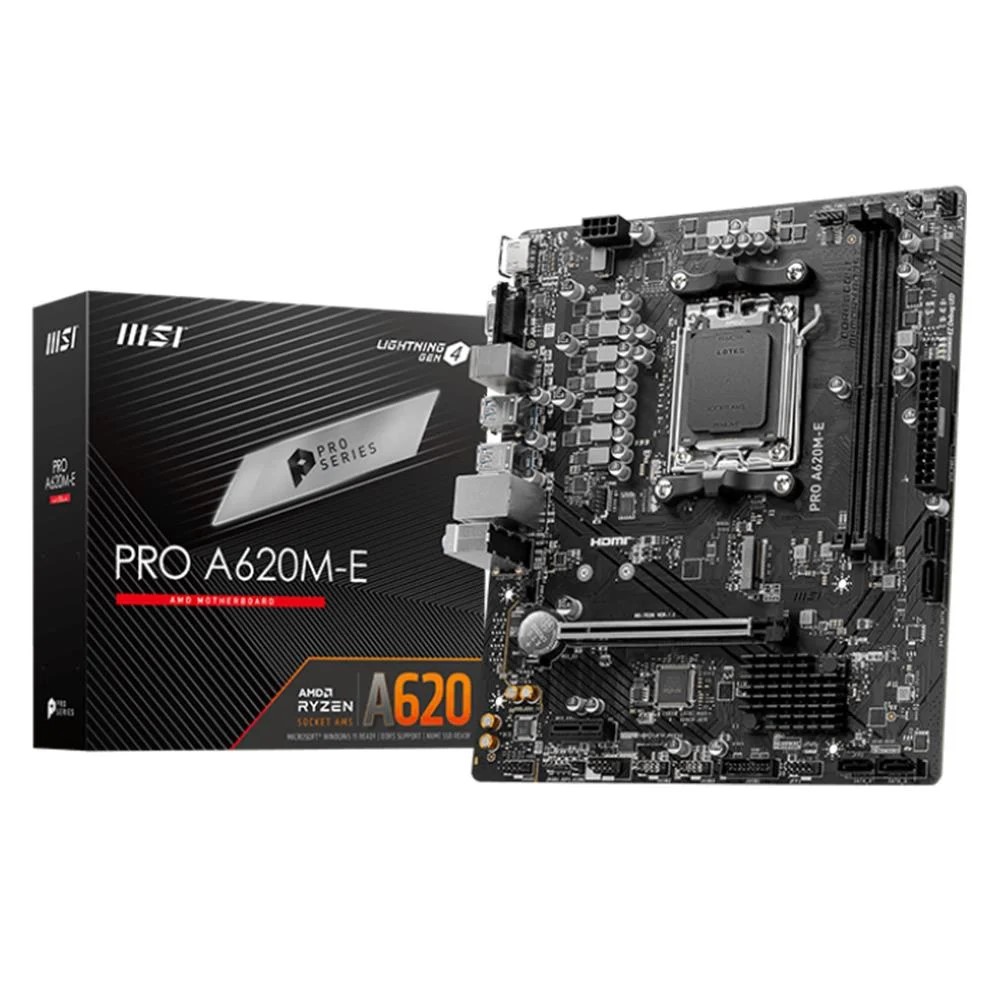 MSI PRO A620M-E AM5 DDR5 SES GLAN HDMI/VGA SATA3 USB3.2 MATX...