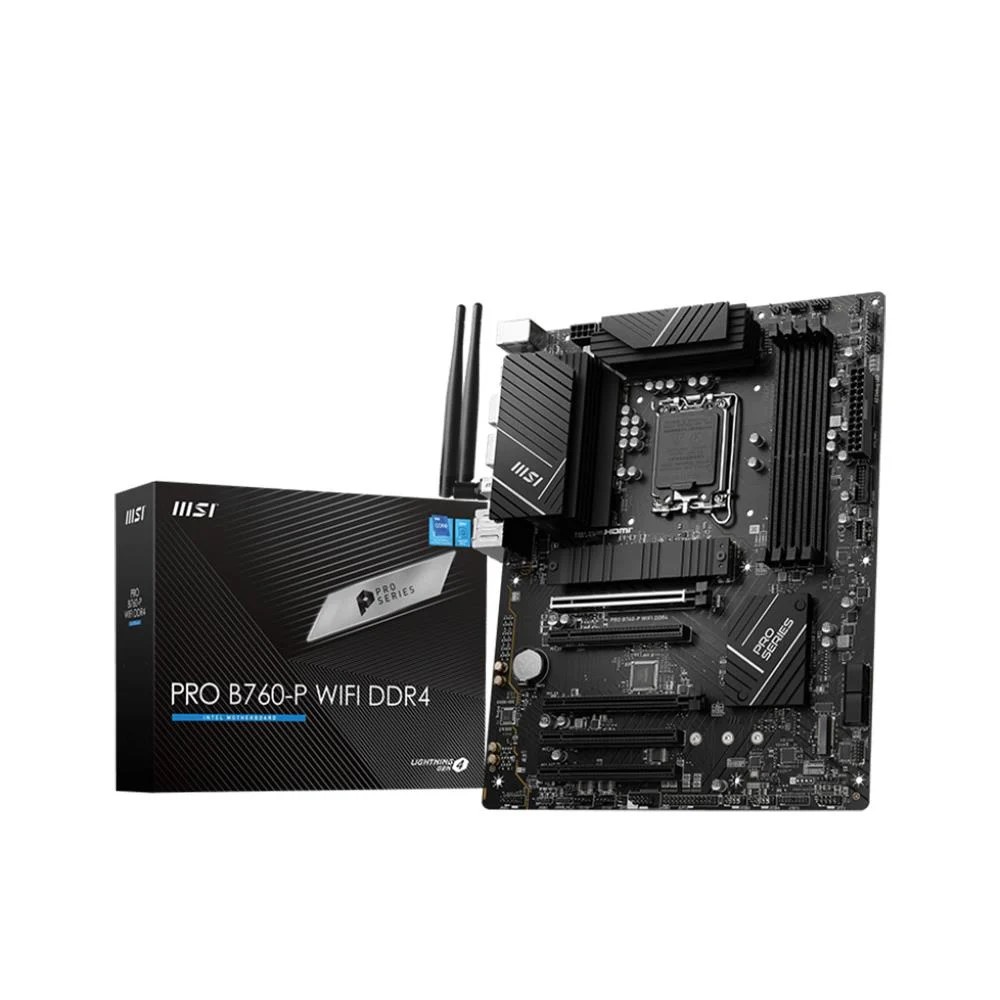 MSI MB PRO PRO B760-P WIFI DDR4 SOKET 1700 DDR4 5333MHZ(OC) PCI-E GEN4 3X M.2 USB3.2 DP HDMI 1X2.5G LAN WI-FI 6E ATX