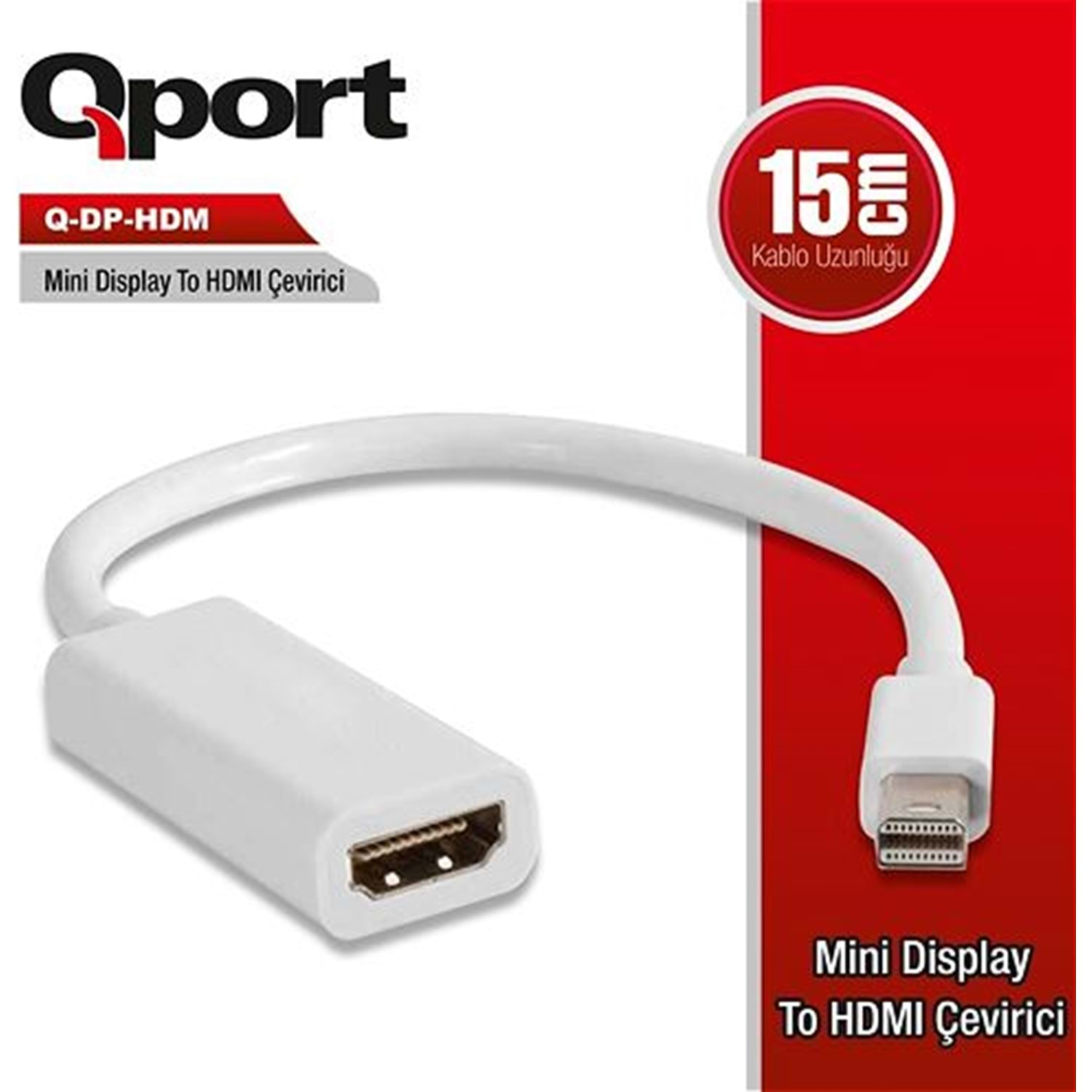 Q-PORT Q-DP-HDM MINI DISPLAY PORT TO HDMI DÖNÜŞTÜRÜCÜ