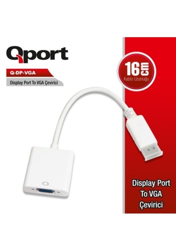 QPORT (Q-DP-VGA) DISPLAY PORT TO VGA CEVIRICI...