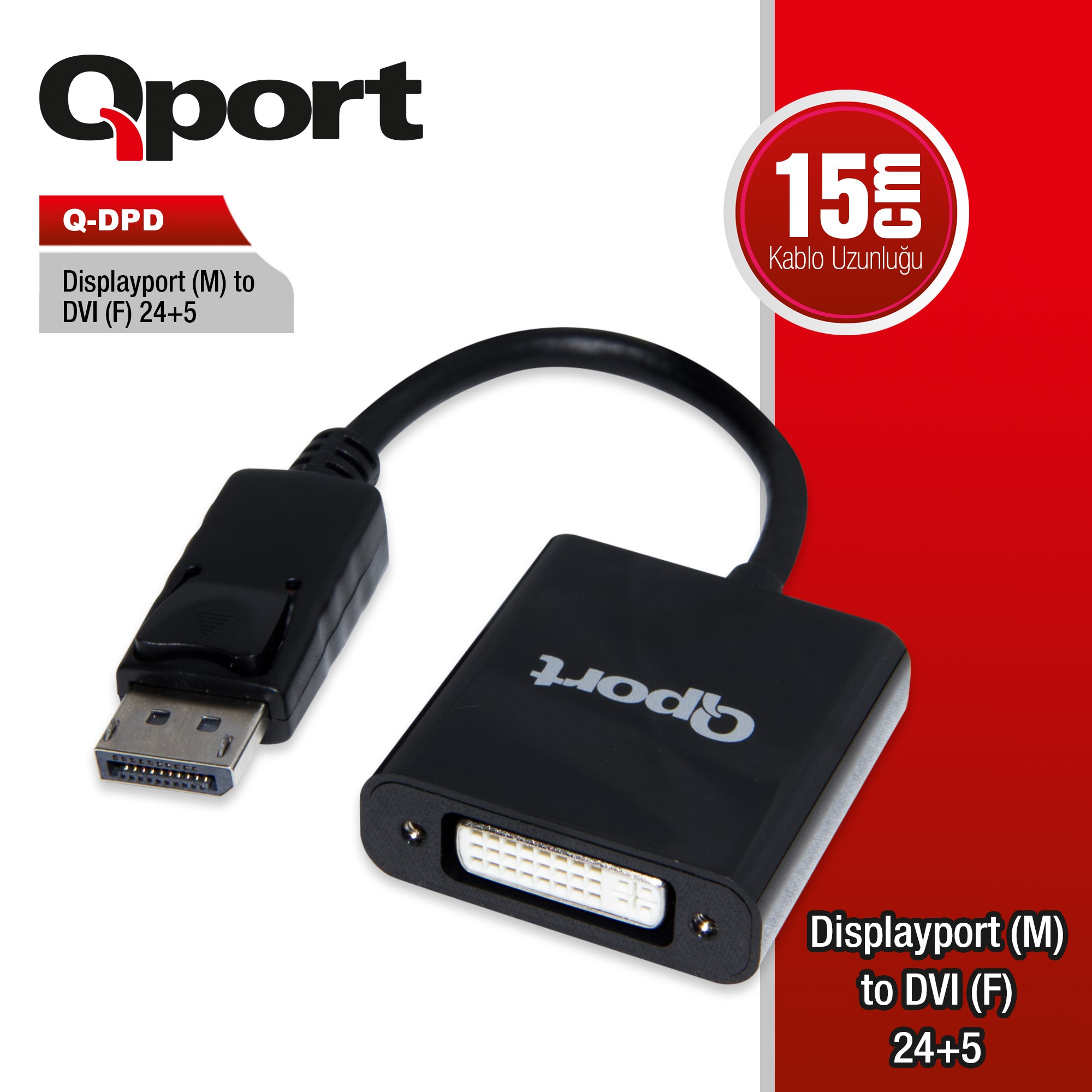 QPORT (Q-DPD) DISPLAY PORT TO DVI CEVIRICI