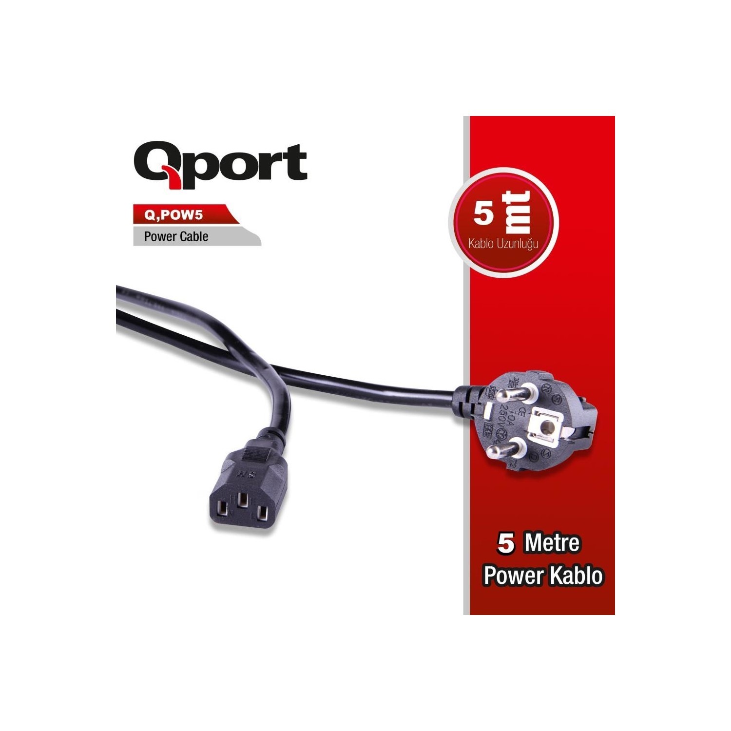 QPORT 5M POWER KABLOSU (Q-POW5)