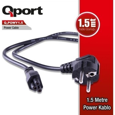 QPORT 1.5M NOTEBOOK POWER KABLOSU (Q-POWY1.5)