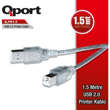 QPORT USB2.0 1.5M YAZICI KABLOSU (Q-PR1.5)...