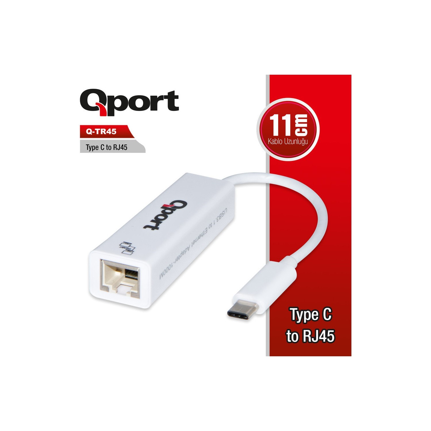 QPORT (Q-TR45) TYPE-C TO RJ45 ETHERNET CEVIRICI...