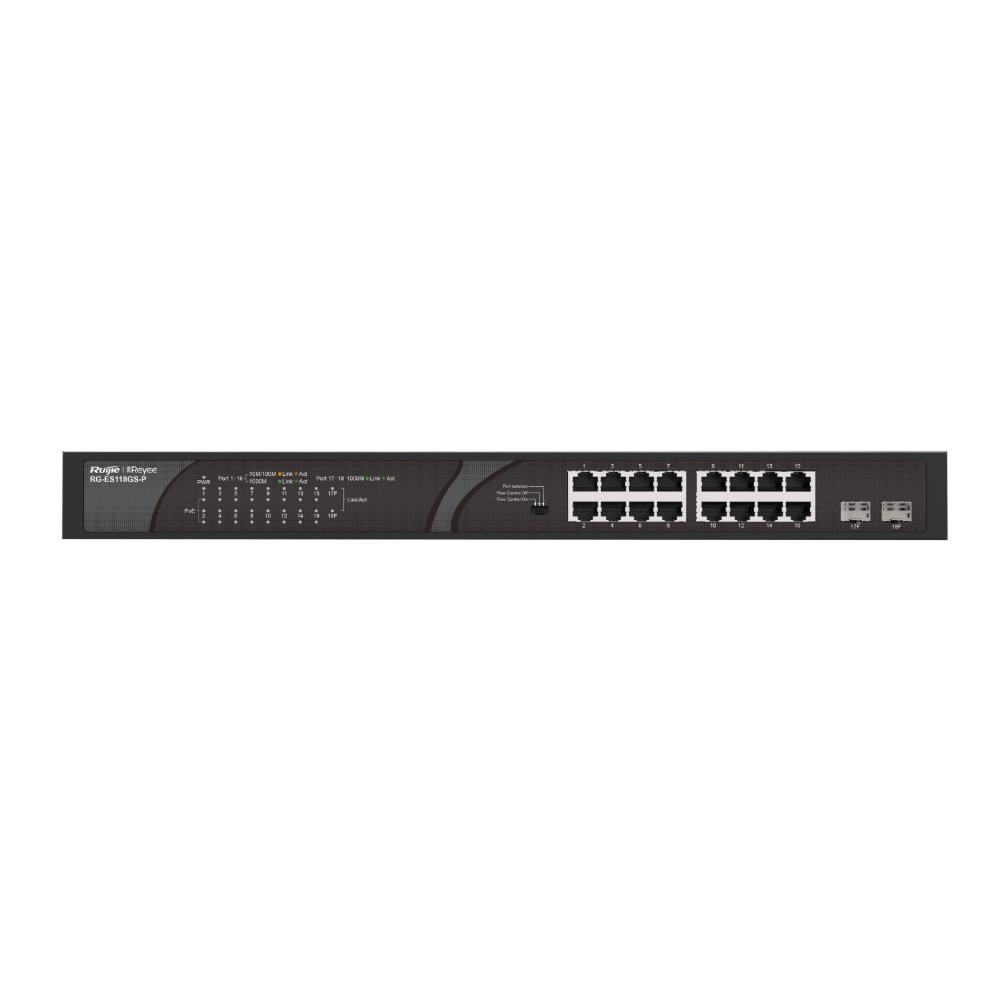 RUIJIE REYEE RG-ES118GS-P 16 PORT 10/100/1000 2XCOMBO 16XPOE...