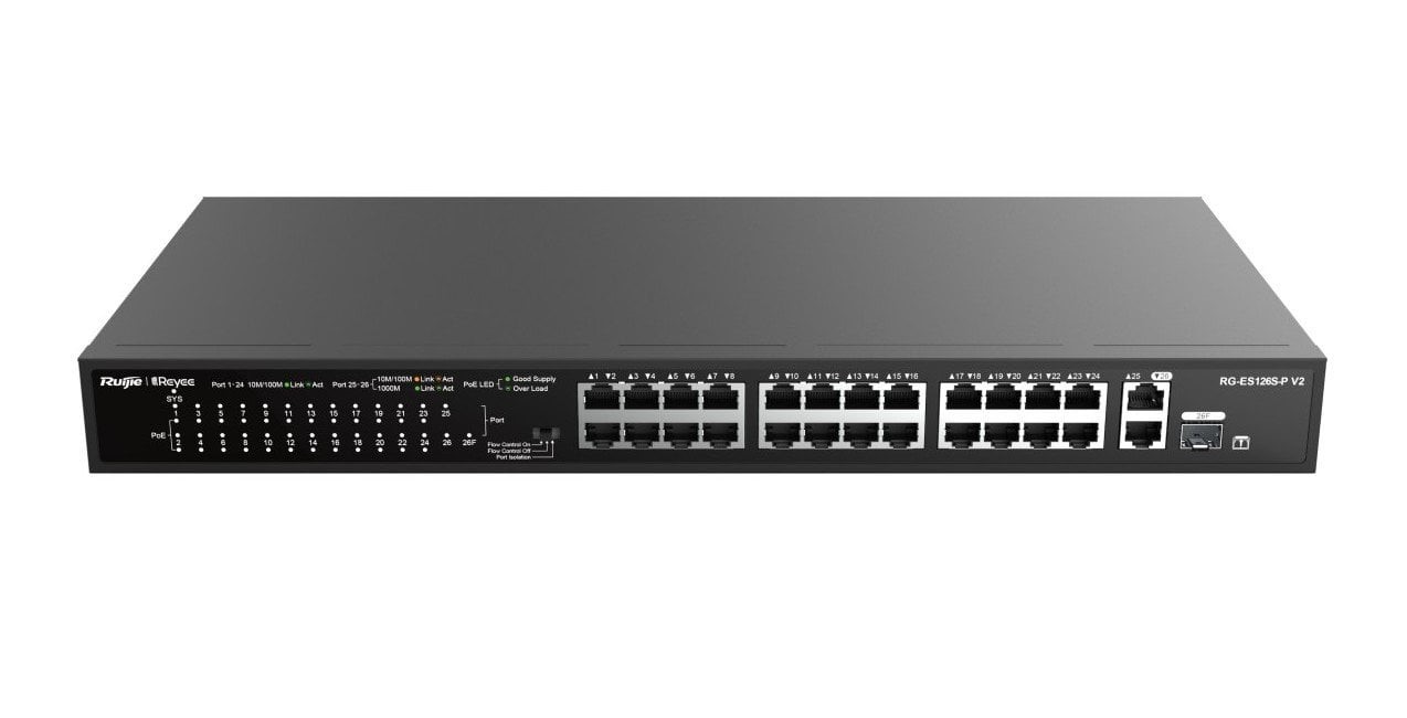 RUIJIE REYEE RG-ES126S-P 24 PORT 10/100 1XUPLINK 1XCOMBO POE...