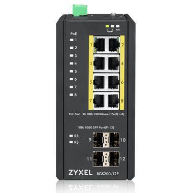 ZYXEL RGS200-12P 8X10-100-1000+4 SFP YONETILEBILIR POE ENDUSTRIYEL SWITCH