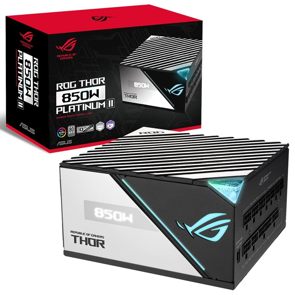 ASUS ROG-THOR-850P2 PLATINUM 850W MODULER GUC KAYNAGI JAPON KAPASITORLER AURA SYNC VE OLED EKRAN 10 YIL GARANTI