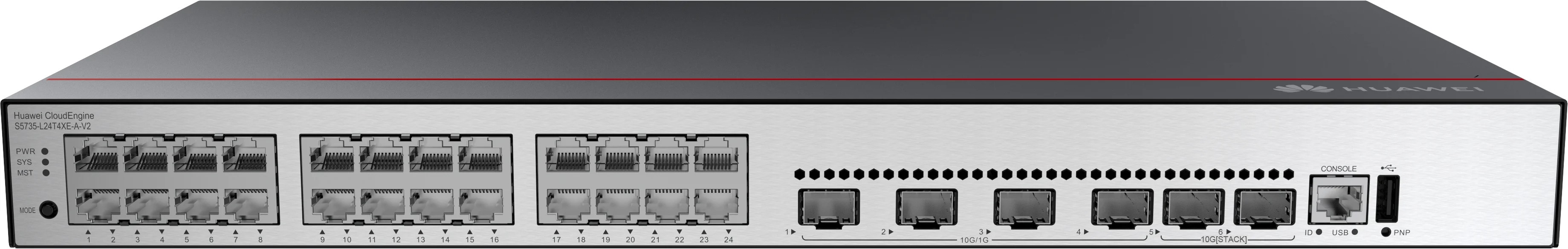 HUAWEI S5735-L24T4XE-A-V2 10/100/1000BASE-T 24 PORT 4 X 10 GE SFP+ PORTLU 2 STACK PORTLU SWITCH