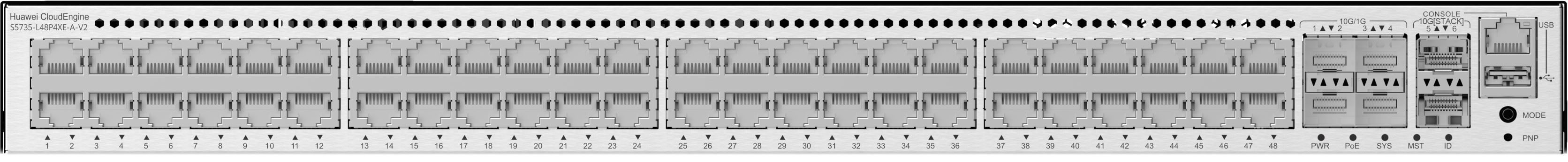 HUAWEI S5735-L48P4XE-A-V2 10/100/1000BASE-T 48 PORT 4 X 10 GE SFP+ PORT 2 X 12GE STACK PORT SWITCH