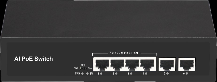 SCSI SC4AF 4P 10-100 + 2P 10-100 POE SWITCH 65W