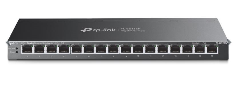 TP-LINK TL-SG116P 16 PORT POE+ 10-100-1000 MBPS SWITCH CELIK KASA