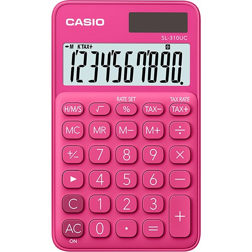 CASIO SL-310UC-RD CEP TIPI 10 HANE KOYU PEMBE HESAP MAKINESI