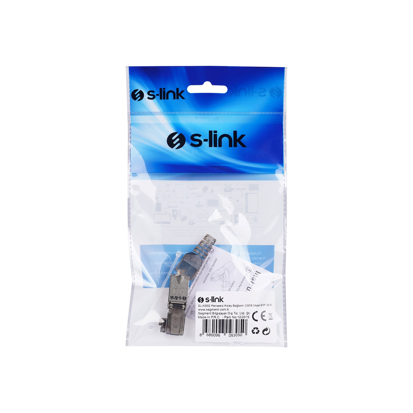 S-LINK SL-KS92 PENSESIZ KOLAY BAGLANTI CAT6 METAL STP JACK