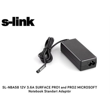 S-LINK SL-NBA58 12V 3.6A SURFACE PRO1 AND PRO2 MICROSOFT NOTEBOOK STANDART ADAPTOR