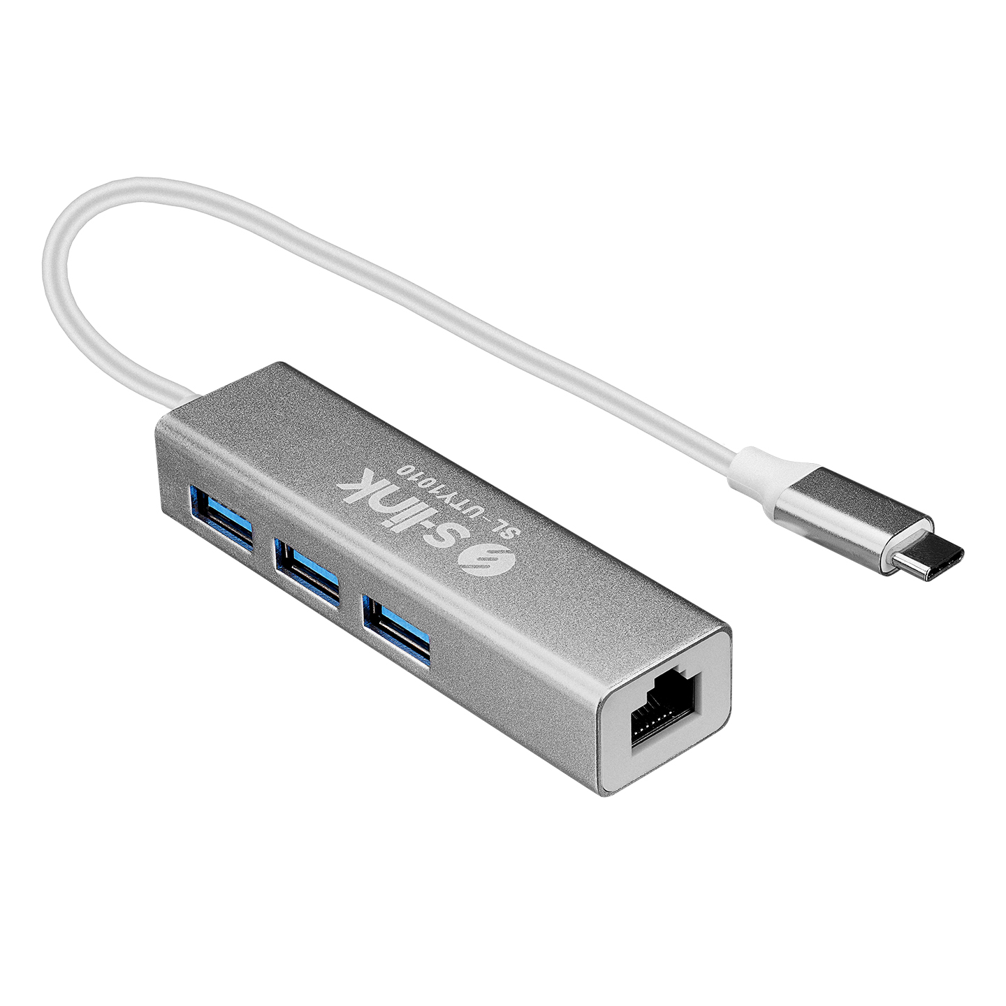 S-LINK SL-UTY1010 TPYE-C TO USB 3.0 - 3 PORTS + RJ GIGABIT ETHERNET HUB