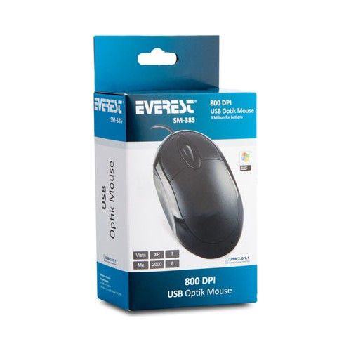 SM-385 EVEREST USB SIYAH KABLOLU OPTIK MOUSE