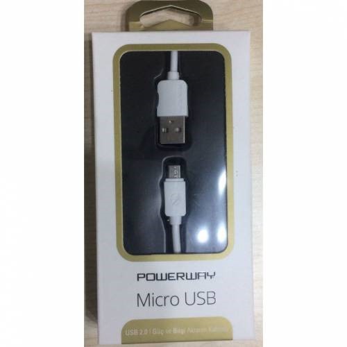 POWERWAY SM03 2.A 1MT USB MICRO SARJ KABLO KUTULU USB 2.0 HIZLI SARJ