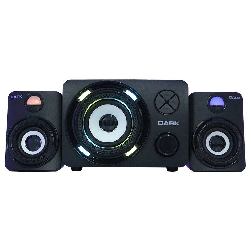 DARK SP-214 TOTAL 11W RMS 7 FARKLI RENK TITRESIMLI LED 2+1 MULTIMEDIA SPEAKER