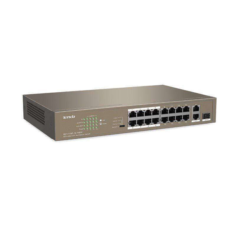 TENDA TEF1118P-16-150W 16PORT 10-100 POE SWITCH