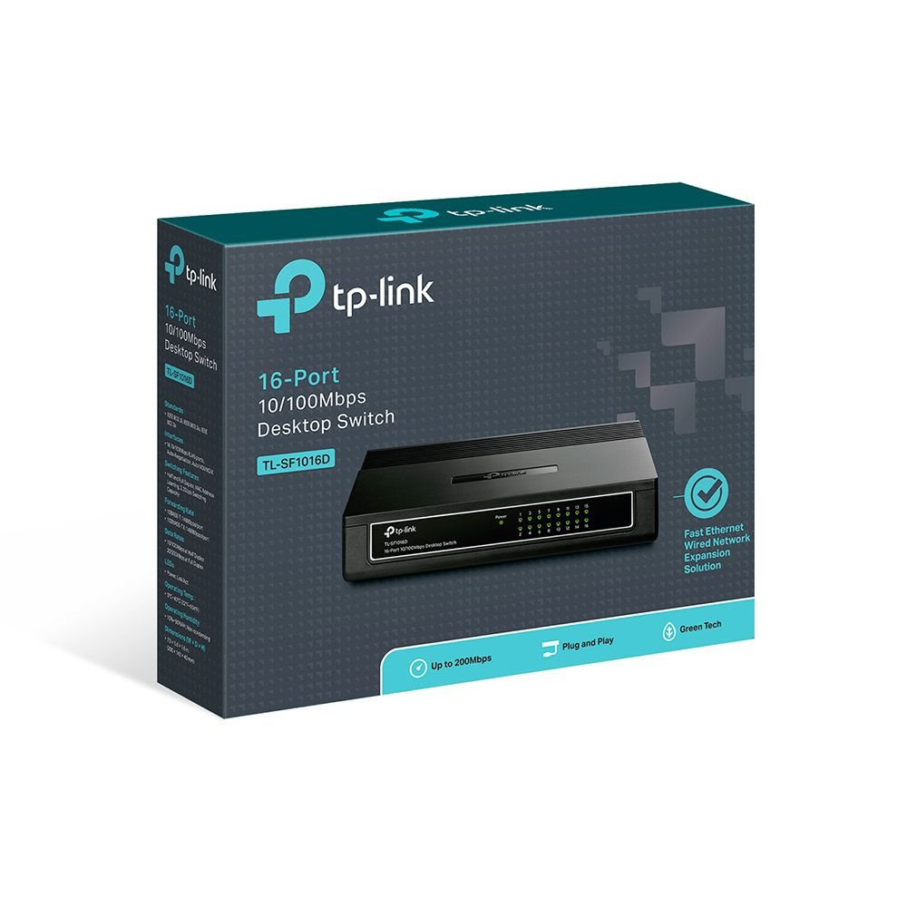 TL-SF1016D TP-LINK 16 PORT 10-100 MASAUSTU SWTCH