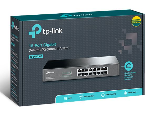 TP-LINK TL-SG1016D 16 PORT GIGABIT MASAUSTU - RACKMOUNT SWITCH