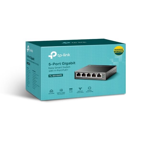 TL-SG105PE TP-LINK 5 PORT GIGABIT 4 PORT POE SMART SWITCH