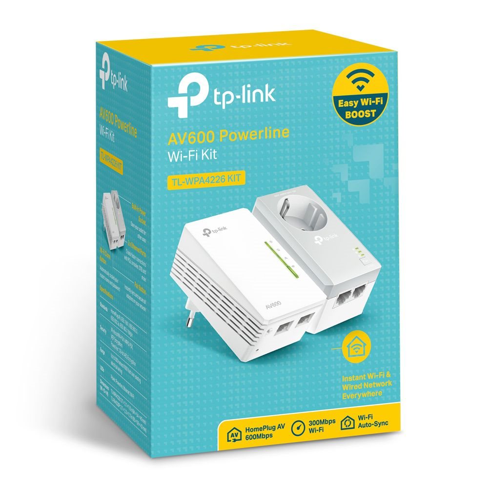 TP-LINK TL-WPA4226KIT300MBPS AV500 KABLOSUZ POWERLINE GENISLETICI