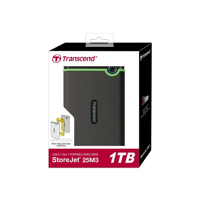 TRANSCEND - TS1TSJ25M3STRANSCEND STOREJET 25M3 SLIM 1TB 2.5 INC USB 3.1 