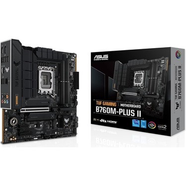 ASUS TUF GAMING B760M-PLUS II DDR5 7800MHZ 1XHDMI 1XDP 3XM.2 MATX 1700P (12. / 13. VE 14. NESİL İŞLEMCİ İLE UYUMLU