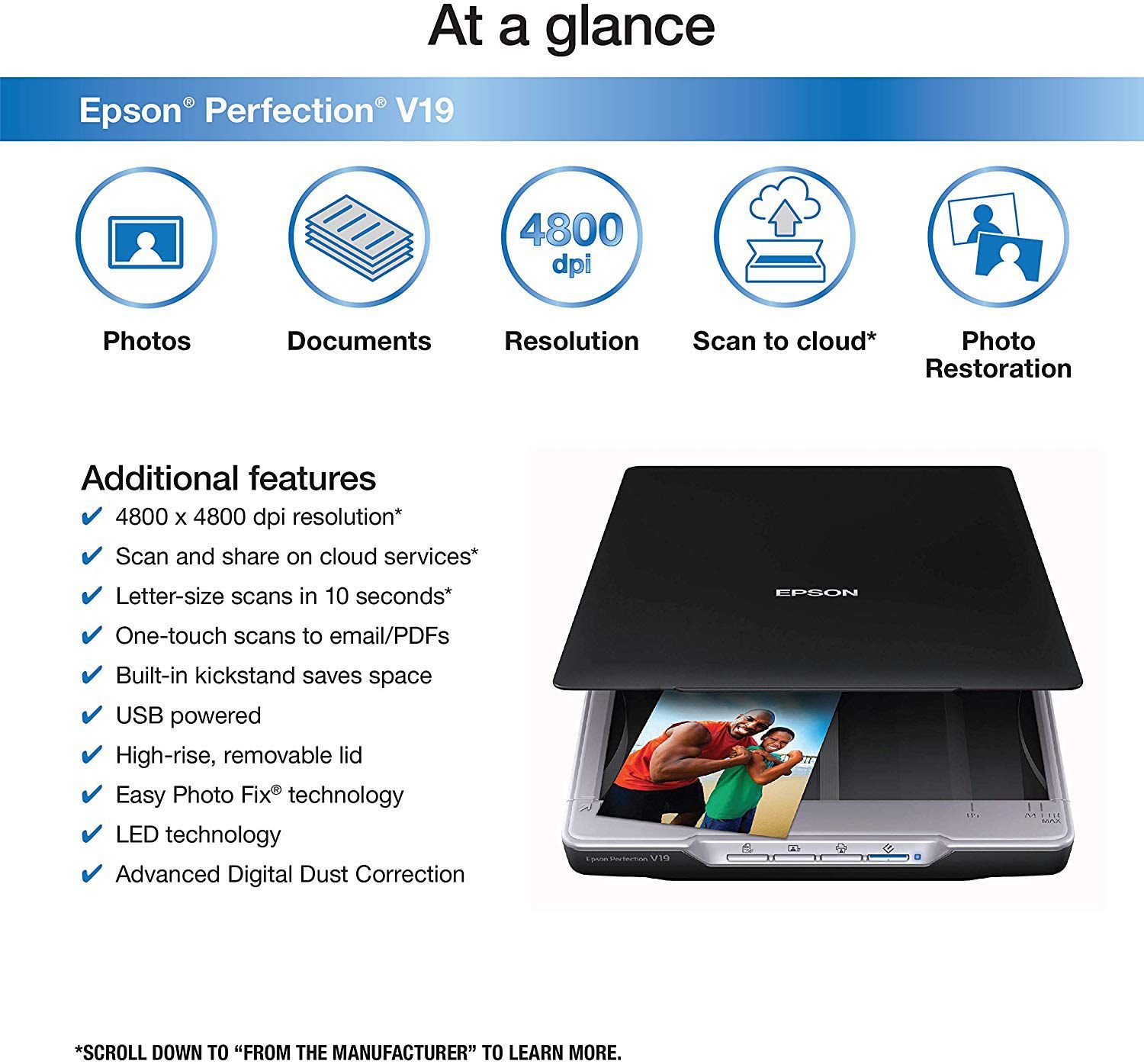 EPSON V19 EPSON PERFECTION V19 A4 COLOR SCANN.-FLATBED