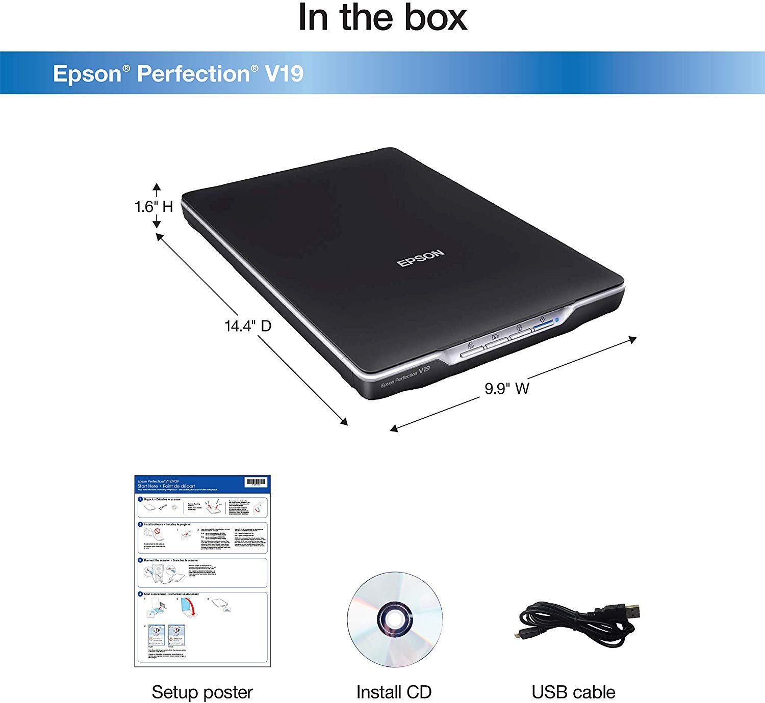 EPSON V19 EPSON PERFECTION V19 A4 COLOR SCANN.-FLATBED