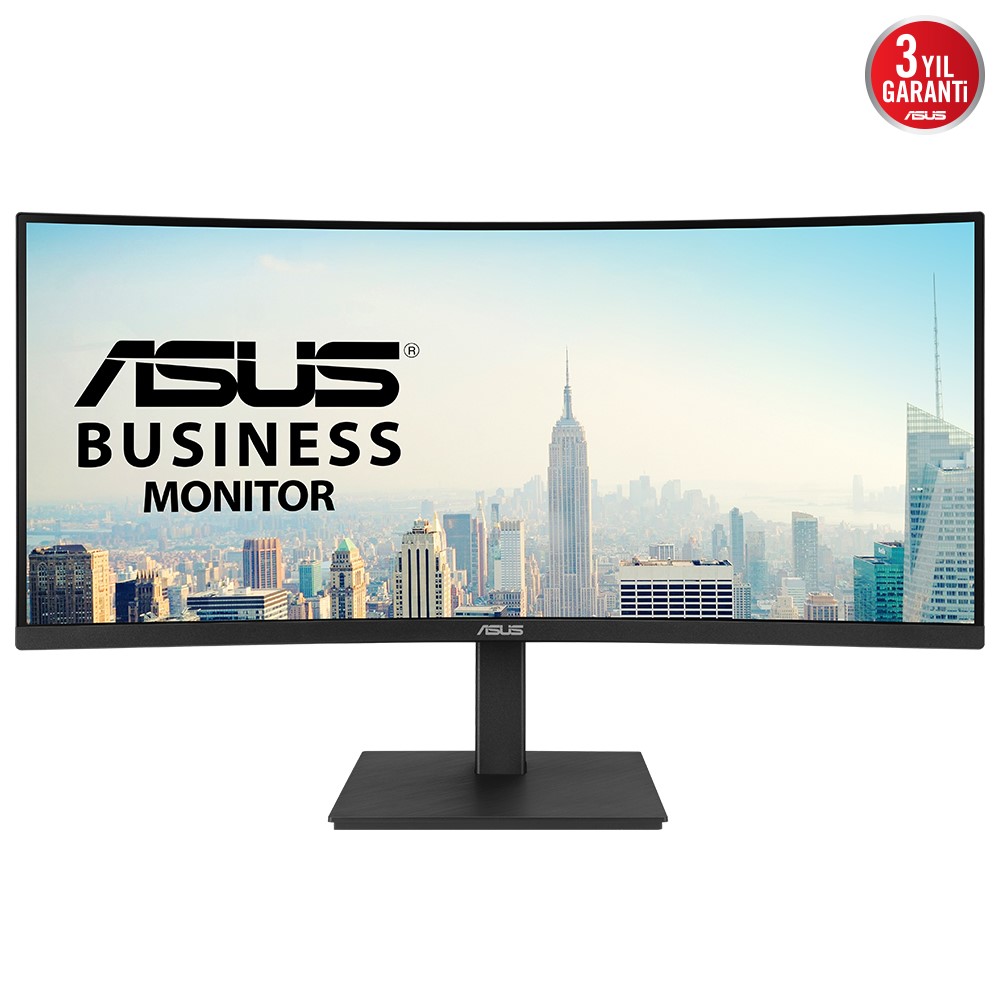 34 ASUS VA34VCPSN CURVED 1500R VA 3440 X 1440 (WUHD) 21:9 180HZ 1MS FRAMELESS USB-C PD 65W RJ45 USB HUB LOW BLUE LIGHT FLICKER FREE ERGONOMIC DESIGN WALL MOUNTABLE GREEN SUSTAINABILITY DOCKING MONITOR