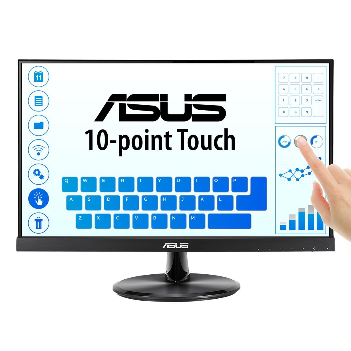 21,5 ASUS VT229H IPS 1920X1080 5MS 3YIL HDMI,VGA VESA, 10 PARMAK DOKUNMAT