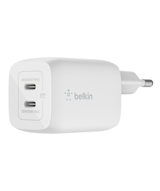 BELKIN 2'LI USB-C 65W PD GAN SARJ CIHAZI - BEYAZ