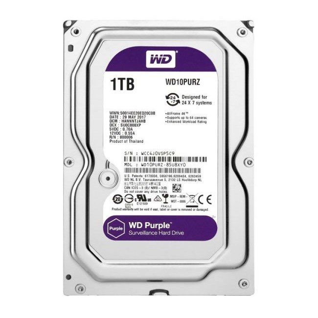 WD PURPLE 3.5 SATA III 6GB-S 1TB 64MB 7-24 GUVENLIK WD10PURZ