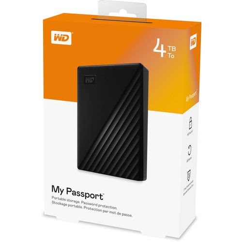 WD WDBPKJ0040BBK 4TB 3.5" MY PASSPORT USB 3.0 SIYAH TASINABILIR DISK