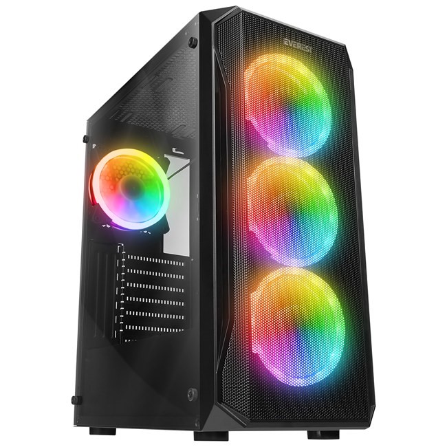 EVEREST 600W-PEAK ( X-RACER ) TG RGB FAN MID TOWER