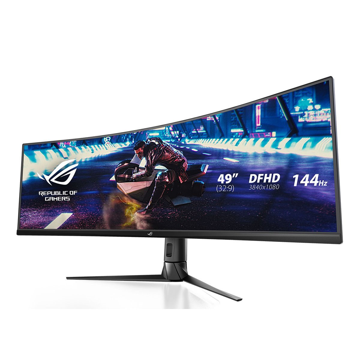 ASUS ROG STRIX XG49VQ 49 GAMING VA KAVISLI AURA RGB FREESYNC 2 HDR DFHD 3840X1080 1MS 144HZ DP HDMI USB MM VESA 3YIL ULTRA-WIDE HDR,DUSUK MAVI ISIK,YUKSEKLIK AYARI Monitör