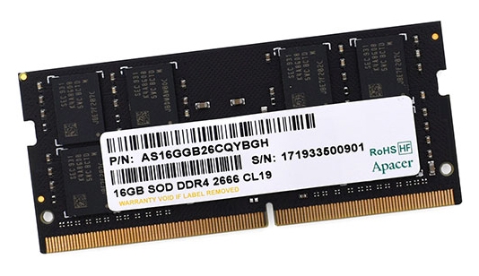 APACER 16GB (1X16GB) 2666MHZ CL19 DDR4 NOTEBOOK SODIMM RAM (ES.16G2V.GNH)