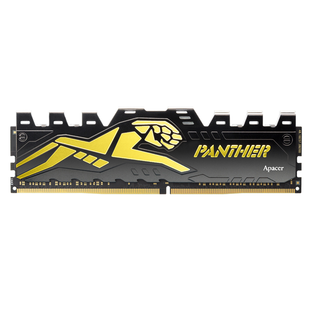 APACER PANTHER BLACK-GOLD 8GB (1X8GB) 3200MHZ CL16 DDR4 GAMING RAM (AH4U08G32C28Y7GAA-1)